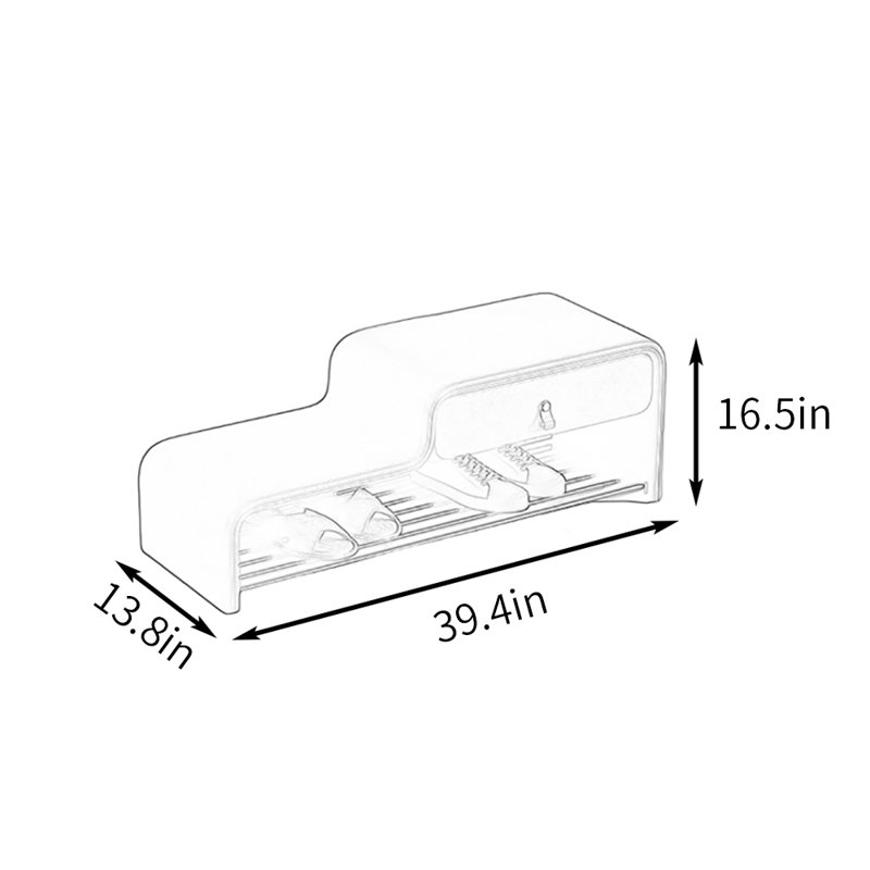 Banc à chaussures en cuir 39,4 po, Gris