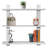 Sorbus 3-Tier Asymmetric Floating Wood Shelf, White-1246651878