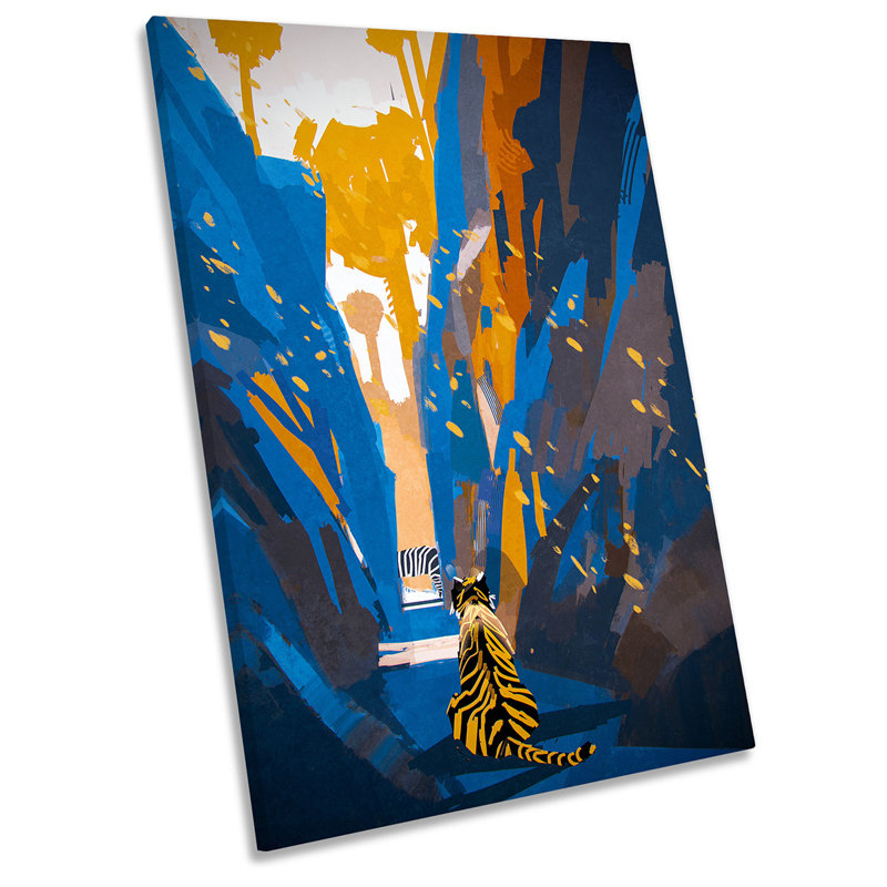 Z0087 Tiger Stalking - Wrapped Canvas Print, 137.2cm H x 91.4cm W x 4cm D