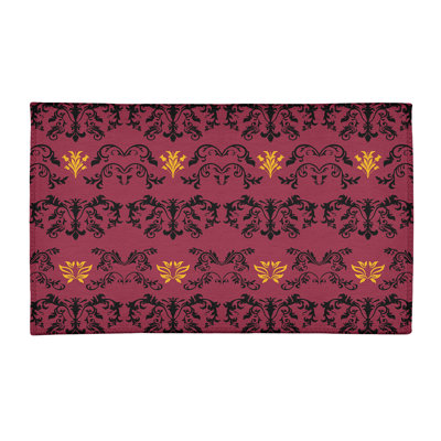Tapis damassé rose / noir
