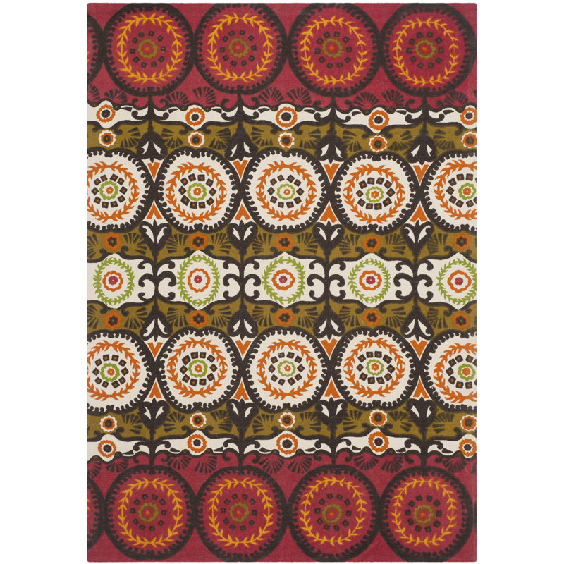 Allison Cedar Brook Hand Loomed Cotton Ikat Rug, Rectangle 4' x 6'