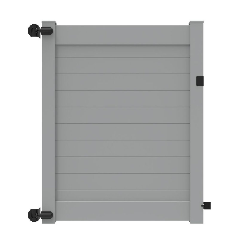 Clôture horizontale en vinyle gris, H 6 pi x l 5 pi, Gris chaleureux