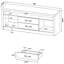 Meuble télé à 2 tiroirs en bois d'ingénierie avec une finition grise en bois flotté, double rangement pour espace de rangement, conception inspirée vieillie, utilisation durable, support polyvalent à profondeur de produit de 59 pouces, capture de bois