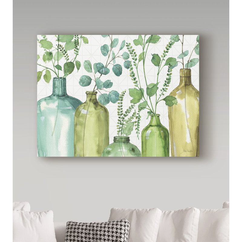 « mixed verts l », reproduction de peinture à l’acrylique sur toile tendue, H 14 po x l 19 po x P 2 po
