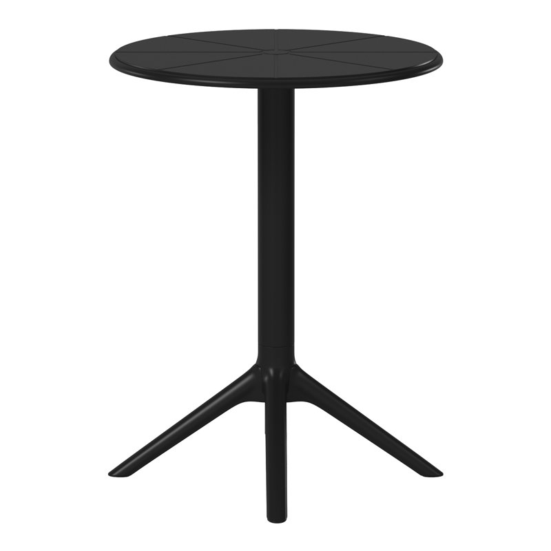 Delron Round Patio Dining Table, Black