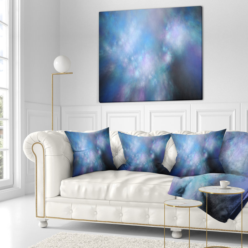 Perfect Starry Sky - Abstract Printed Pillow, 16" x 16", Throw Pillow, Light Blue