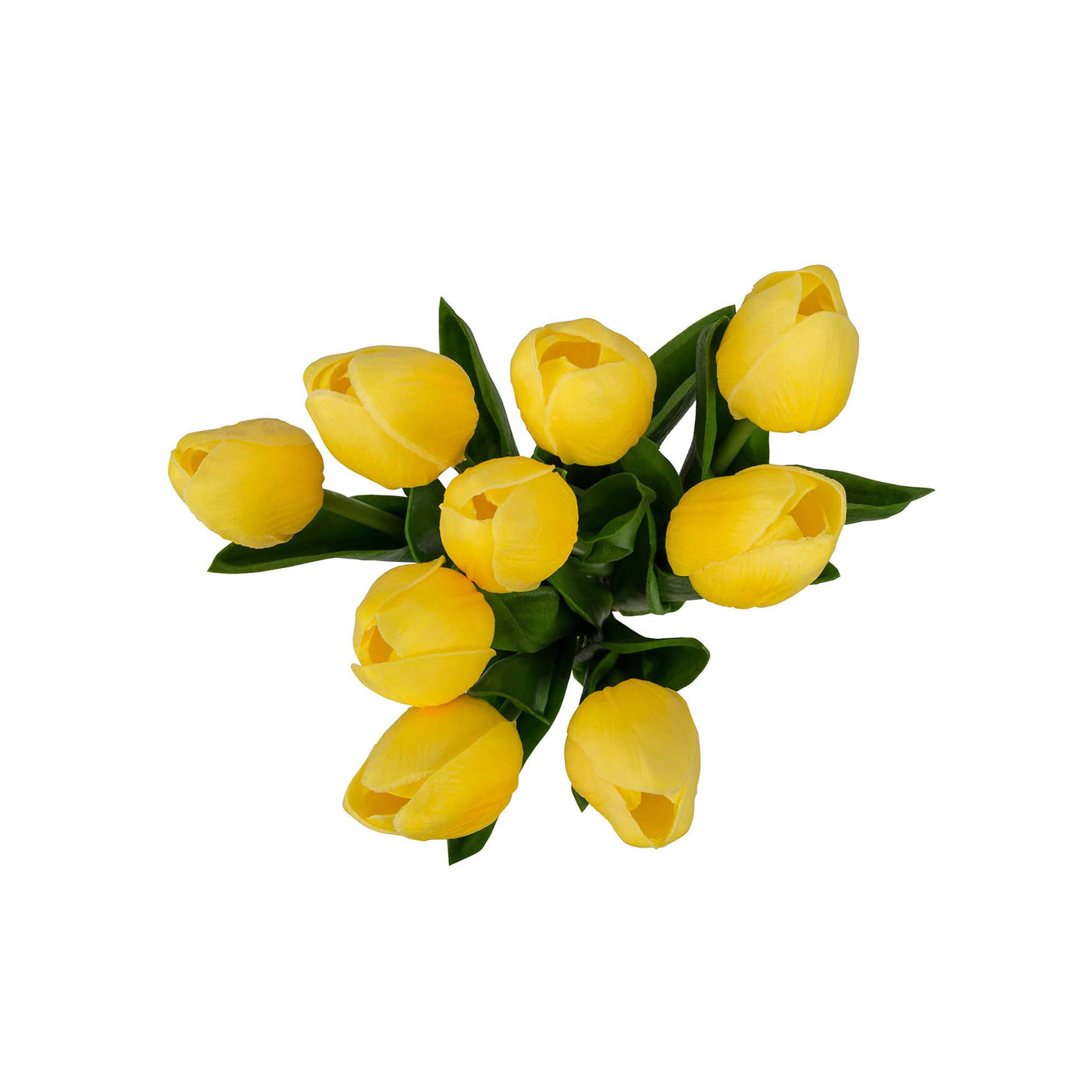 Faux Tulip Flower, Yellow, 13" H x 5.5" W x 5.5" D