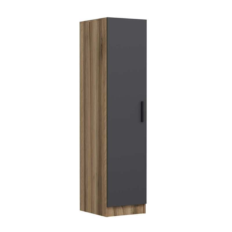 Elina Manufactured Wood Wardrobe, 190cm H x 45cm W x 52cm D, Brown/Black
