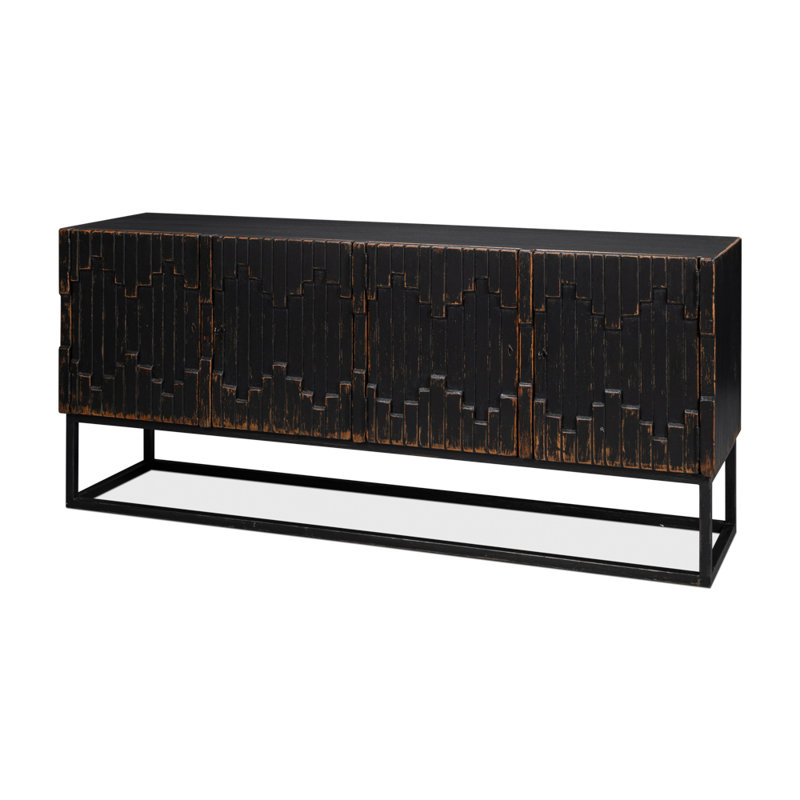 Aztec 80'' Solid Wood Sideboard, Black