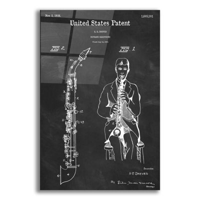 Soprano Saxophone Blueprint Patent Chalkboard - Unframed Graphic Art -  17 Stories, 0DD32FF51B5A4181BDD69A2FE9BFB06F