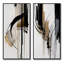 Noir, blanc et or Expression I - ensemble d'art mural abstrait de 2 pièces-312945804-312945793
