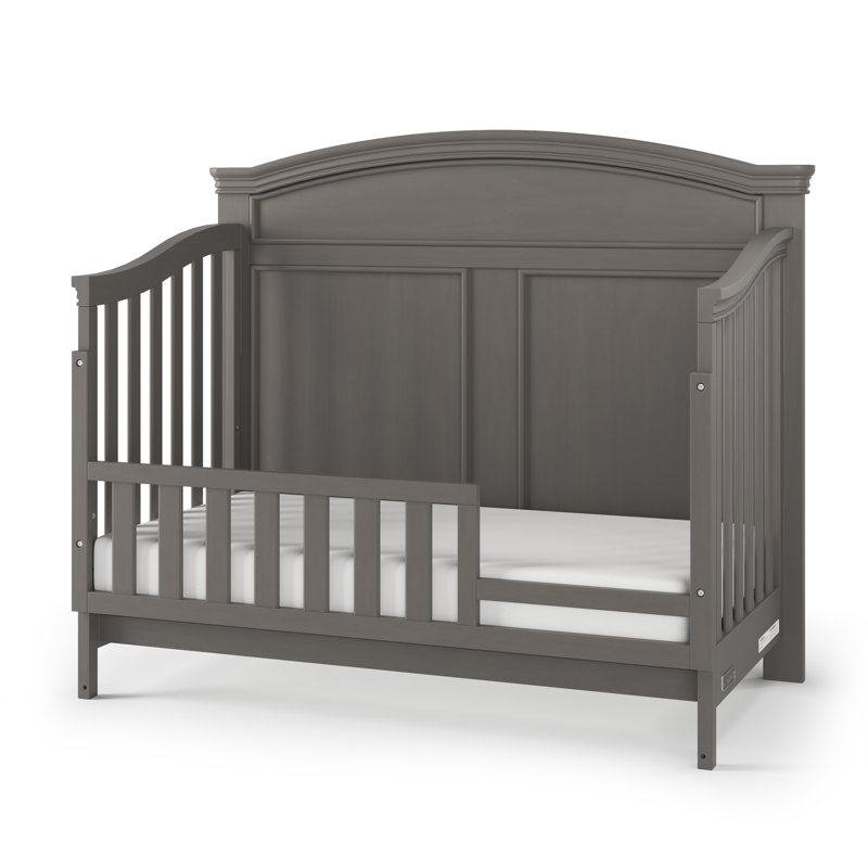 Gray Pine Toddler Guard Rail for Crib Conversion