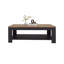 Table basse rectangulaire en wengé et chêne naturel avec tablette inférieure