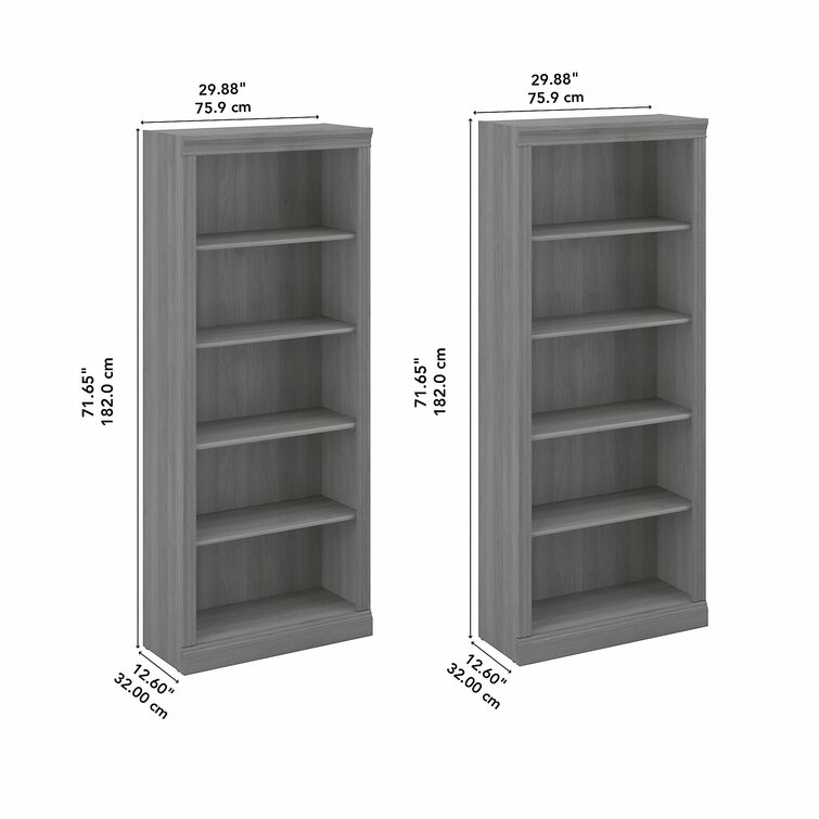 4-Tier Bookshelf with Cabinet, 75.9 Tall Etagere Bookcase with Door