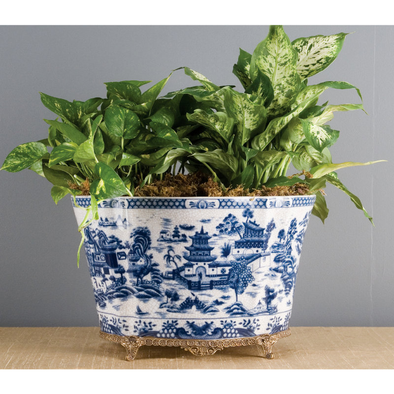 Blue Willow Handmade Planter