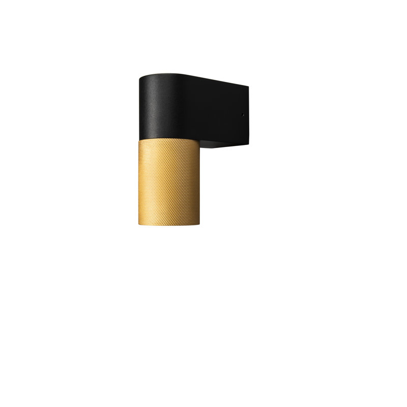 Temi 1 Down Outdoor Wall Light, Black/Gold