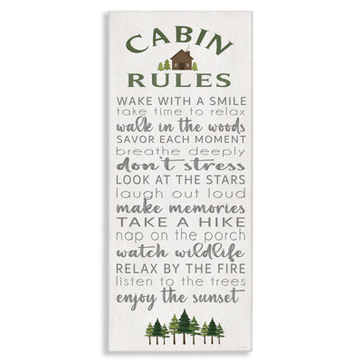 Fun Rustic Cabin Rules Canvas, design by Seven Trees Design