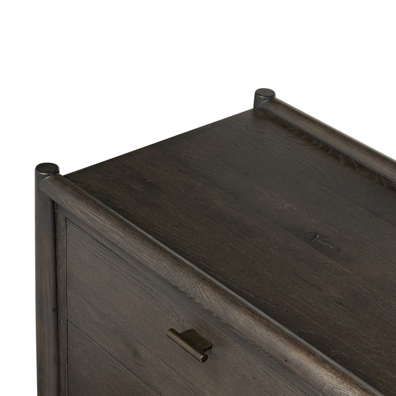 Glenview 9 Drawer Dresser - Weathered Oak, Smoked Black