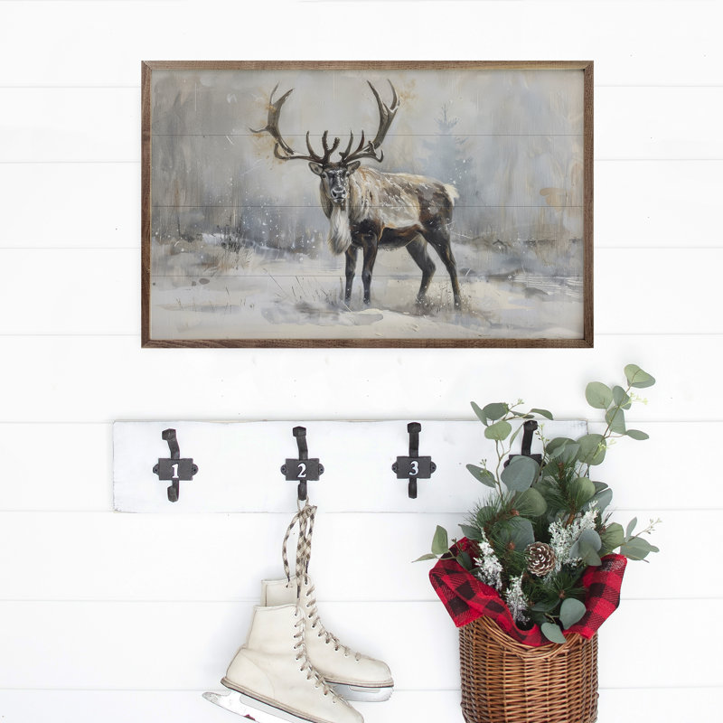 Wild Reindeer I par Petals Prints Design, H 8 po x l 5 po
