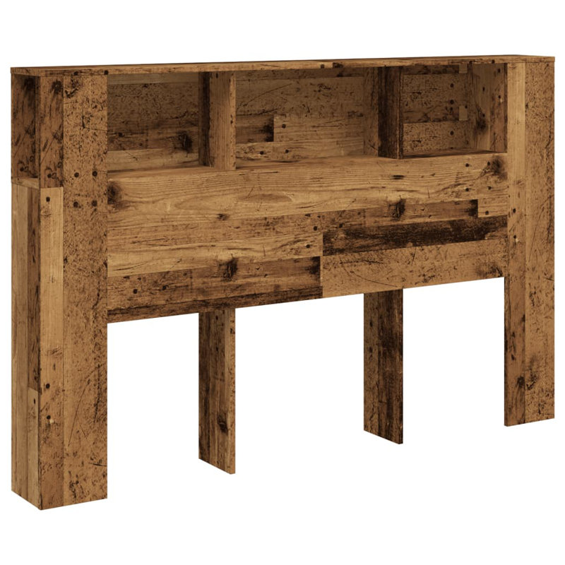 17 Stories Headboard Cabinet Engineered Wood, Kingsize (5'), Old Wood