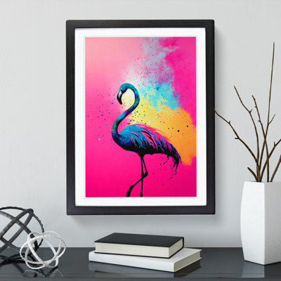 Flamingo Paint Splash No.3 - Framed Print