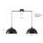2-Light Black Dome Pendant Light for Kitchen, Dining Room, Bar, Cafe-128939430