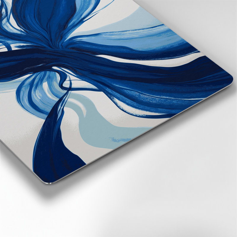 «Lyrical Abstraction 38», art mural en métal bleu, H 20 po x l 30 po