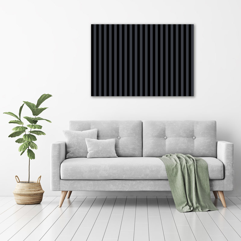 Black And Grey Stripes - Wrapped Canvas Print