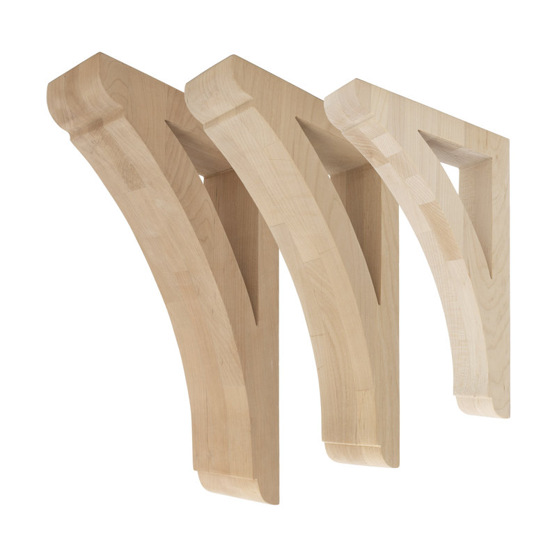 Unfinished Solid Hardwood Plain Bracket Corbel