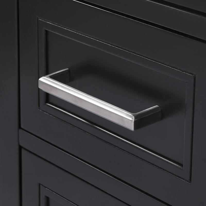 Meuble-lavabo moderne 36 "avec lavabo en céramique, Noir