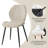 5 Pieces Round Dining Table Set for 4, 47" Wood Kitchen Table with 4 Beige Upholstered Boucle Chairs-657348984-700289890