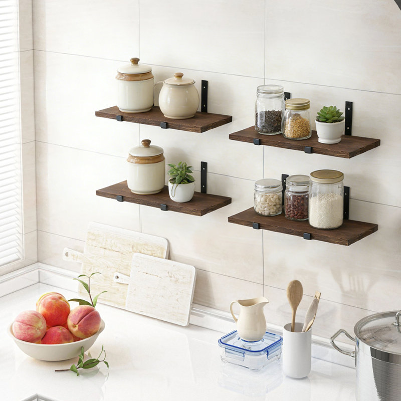 Wood Bracket Shelf, Brown