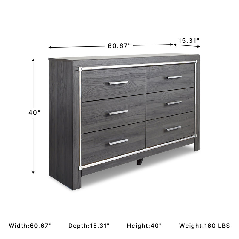 Layeska 60.67'' W 6 - Drawer Dresser