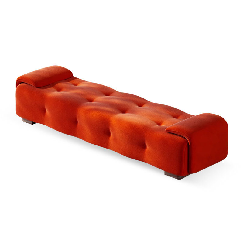 Banc rembourré, H 16,93 po x l 59,06 po x P 19,69 po, Rouge