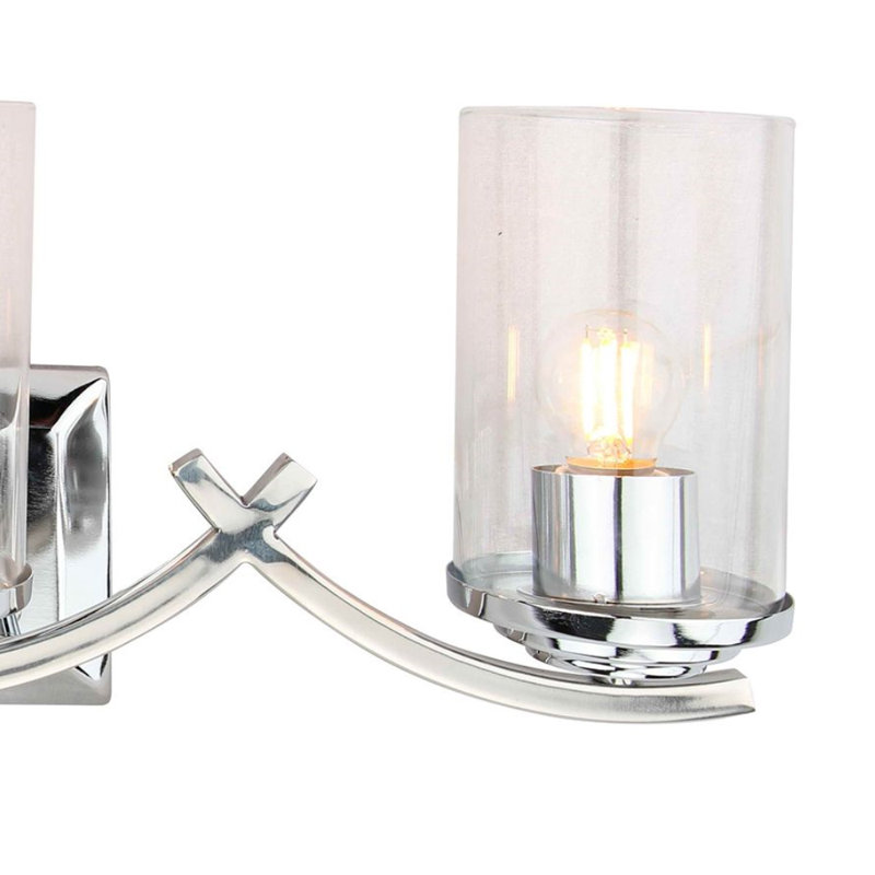Éclairage pour meuble-lavabo 3 lumières Qualls, Chrome, Transparent