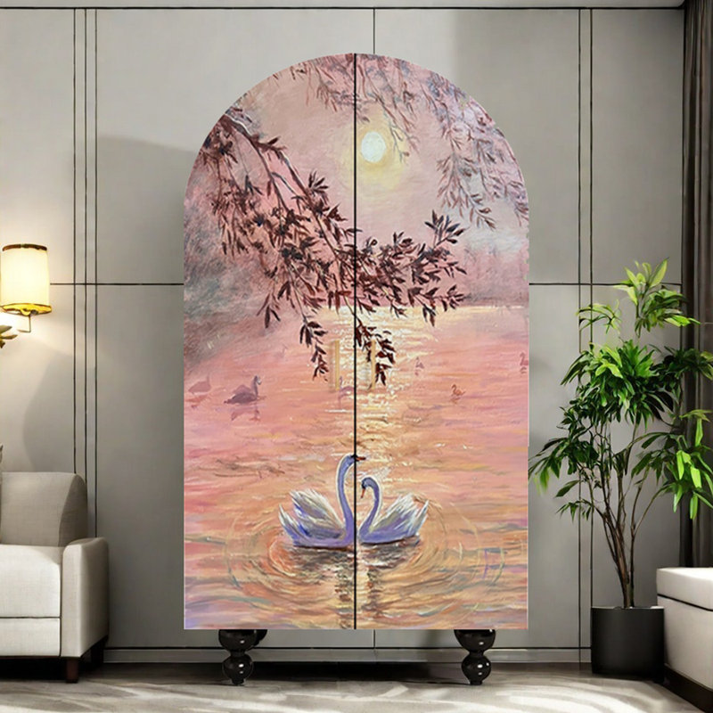 Armoire-penderie à double porte arquée