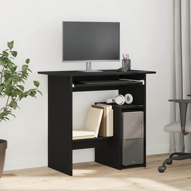 Desk Engineered Wood, Black Oak, Computer Desk