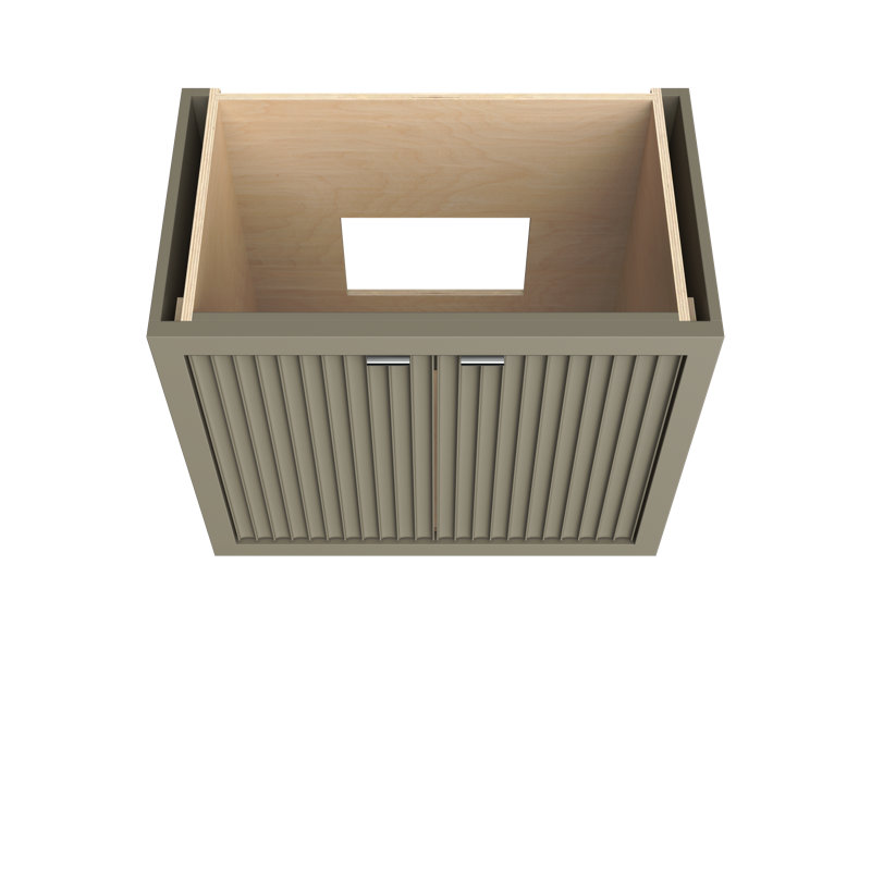 Meuble-lavabo simple Lecrieu, Olive française, Chrome poli, 36"