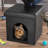 PETMAKER Cat House – Collapsible Multipurpose Small Dog or Cat Ottoman with Footrest, Cushioned Top, and Interior Pillow-70755089