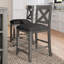 Ensemble de table de salle à manger Farmhouse avec rangement, bois massif, gris rustique, pour maisons compactes