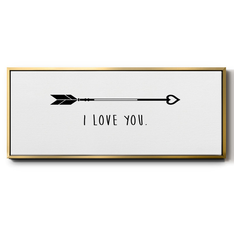 Love Arrow I- Framed Canvas, 24" H x 60" W