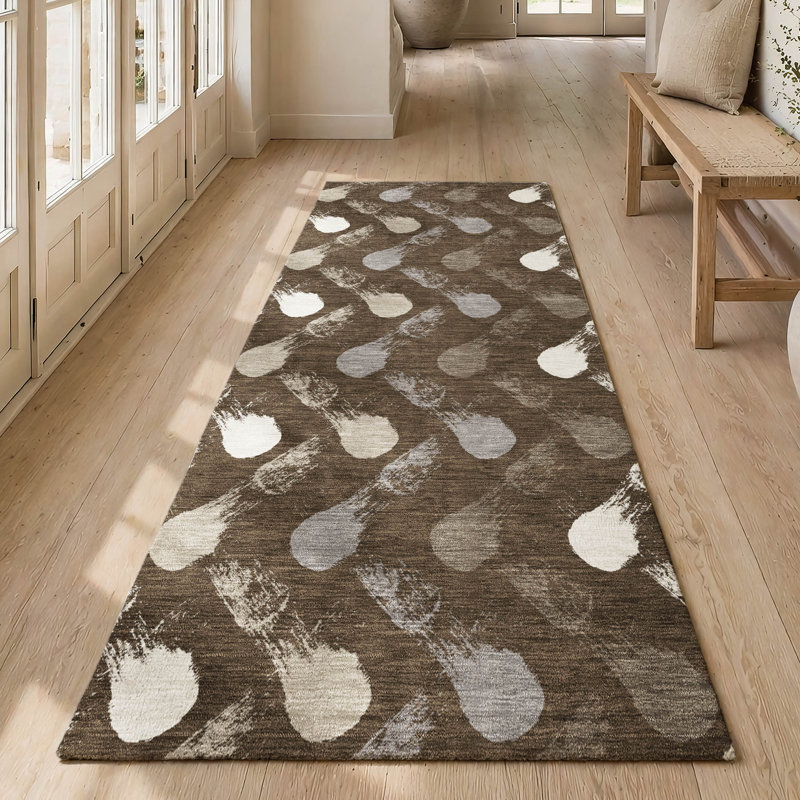 Machine Washable Indoor/Outdoor Chantille ACN2900 Geometric Rug, 2'3" x 7'6" Runner, Chocolate