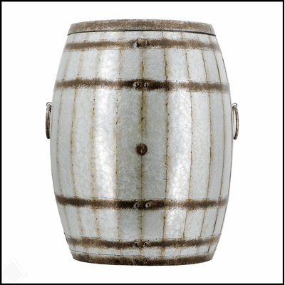 Rustic Galvanized Drum Side Table with Storage, Perfect for Industrial and Farmhouse Decor