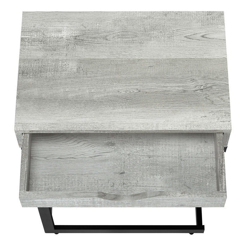 Table de bout Marybeth, Argent argent, Gris, H 24,5 po x l 15,75 po x P 10,25 po