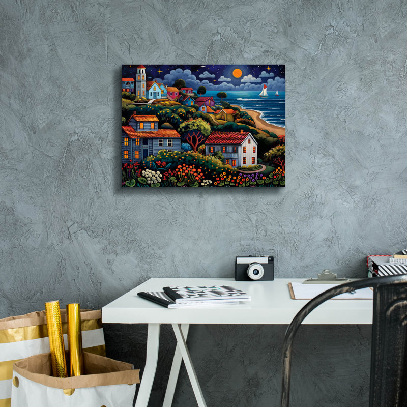  «Dreamscape By The Shore» par Doron David, art mural sur toile, 16 po x 12 po, H 12 po x l 16 po