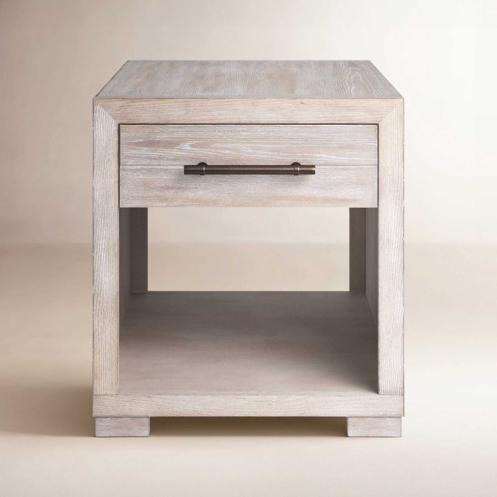 Appleton End Table With Storage, Weathered Oak