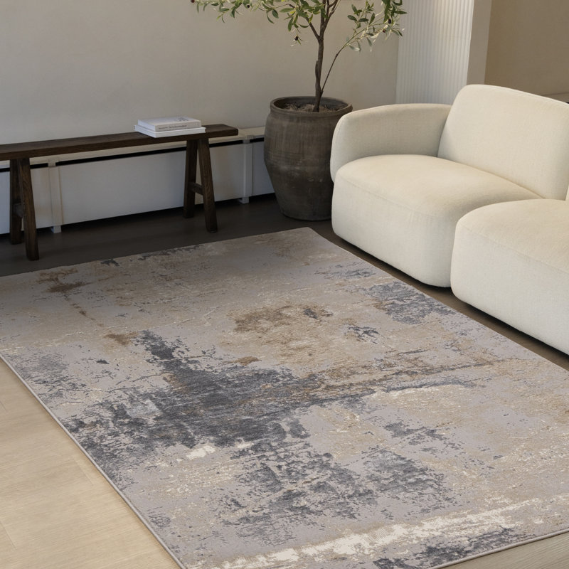 Tapis d'intérieur brun sophistiqué Brooklinn, Rectangle 6 pi 7 po x 9 pi 6 po