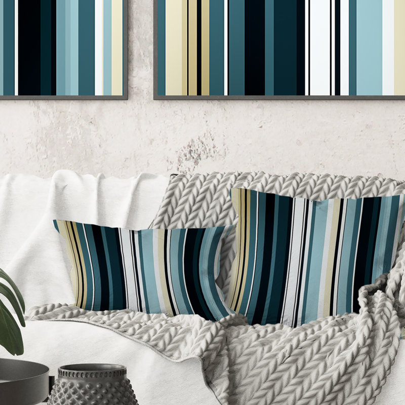 Classic Classic Elegance Striped Motif - Coussin décoratif à rayures, H 16 po x l 16 po