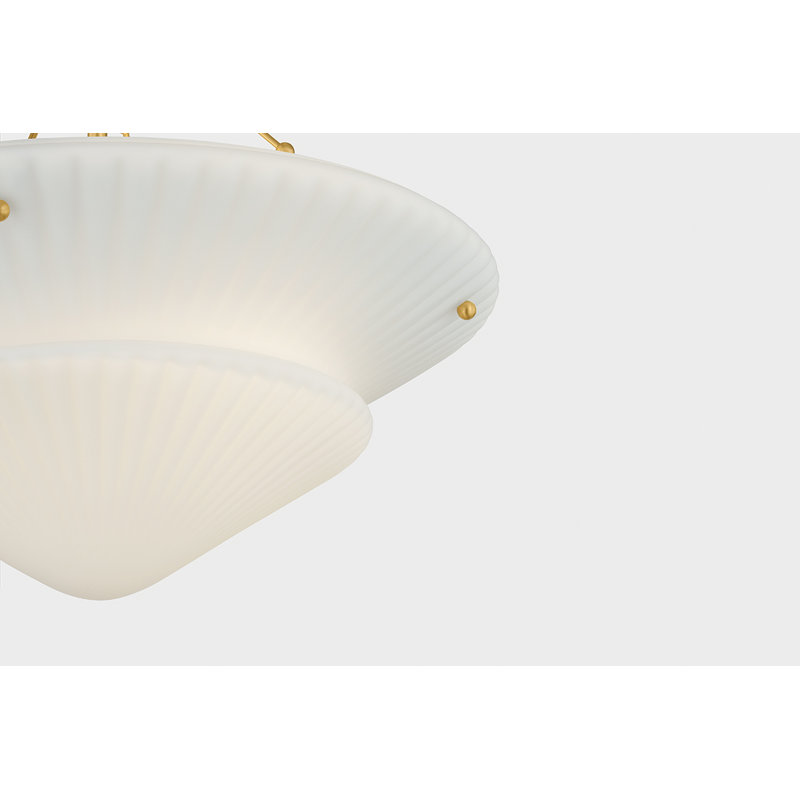 Loburn Semi Flush in Aged Brass