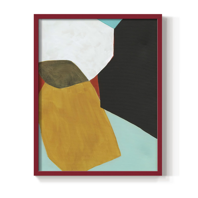 Graphica I, reproduction encadrée - bois massif, H 10 po x l 8 po, Rouge